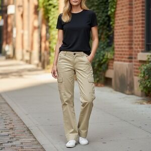 Sanctuary Clothing Khaki Cargo Pants Womens 28 Roll Tab Straight Leg